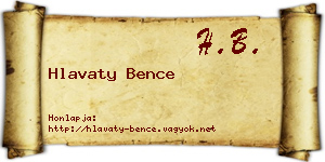 Hlavaty Bence névjegykártya